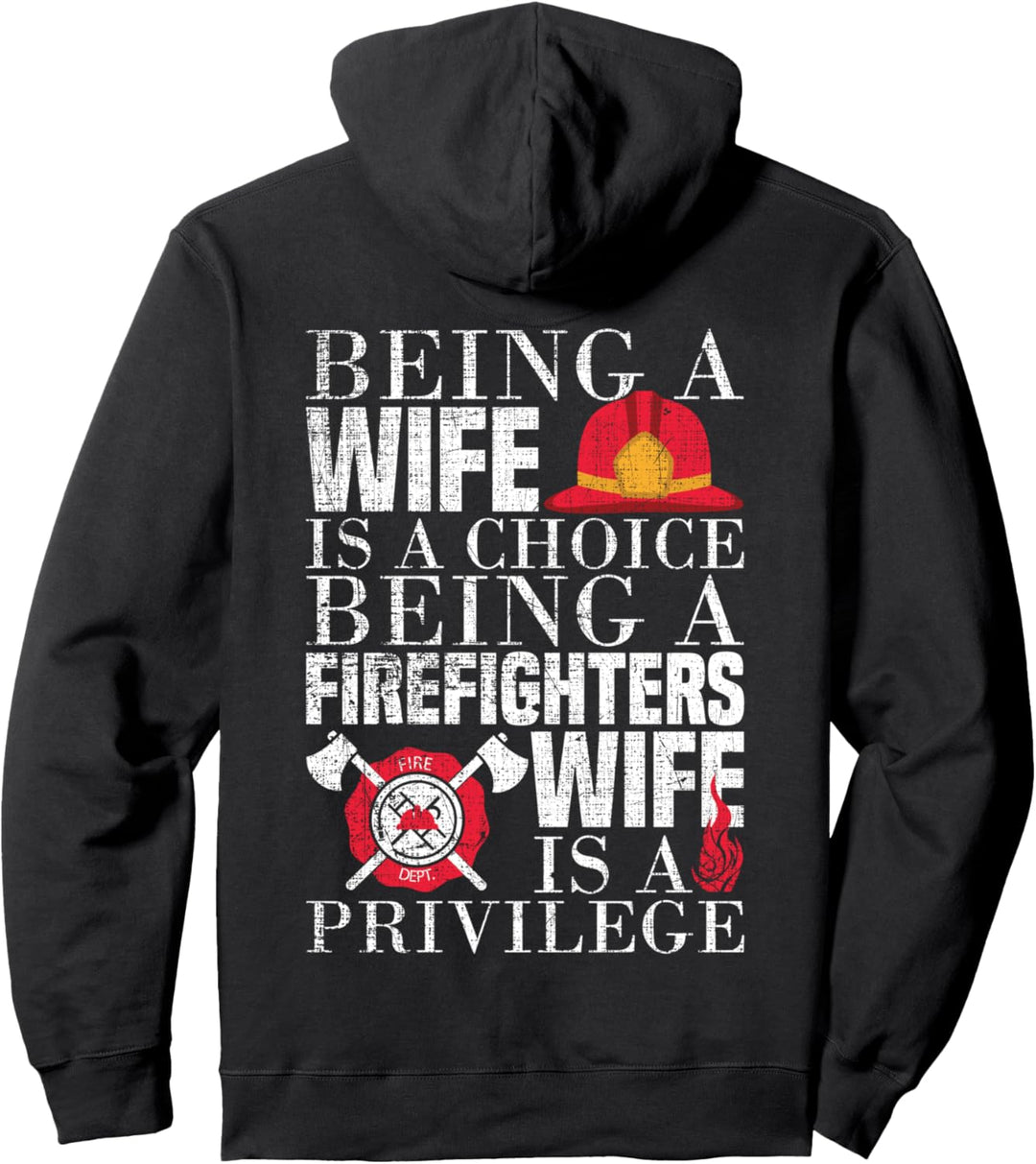 Feuerwehrmann Frau Geschenke Design auf dem Rücken Pullover Hoodie