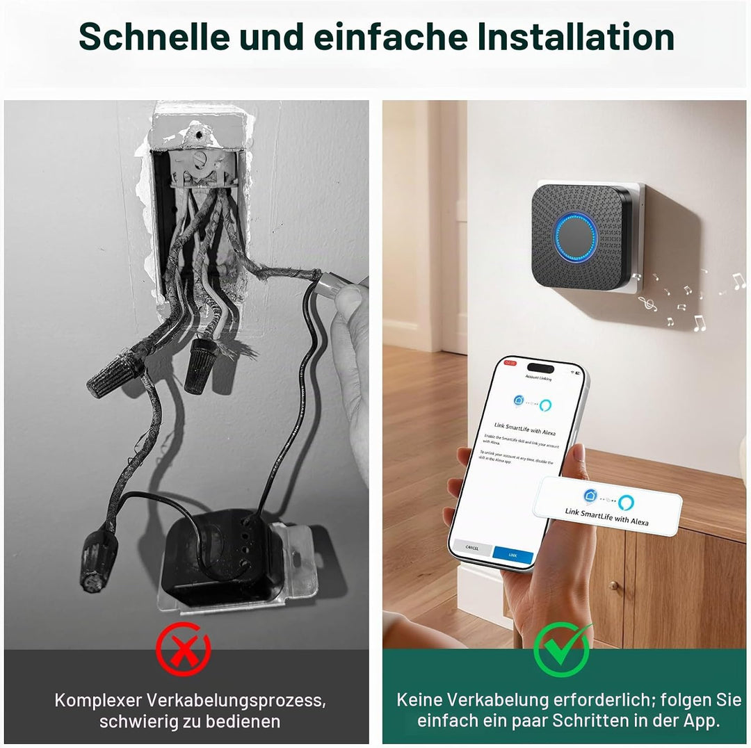Satisure 2 Pack Funk Erweiterung Set Türklingel, 3-in-1 Türklingel Verlängerung – Kompatibel mit Bli