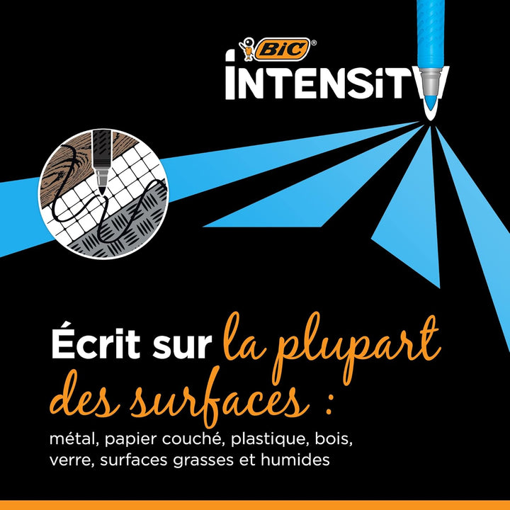 BIC Intensity Pastell Marker, in 24 verschiedenen Metallic- und Pastellfarben, geruchsarm, schnell t