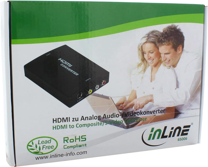 InLine 65006 Konverter HDMI zu Composite/S-Video, mit Audio, Eingang HDMI, Ausgang: Cinch, S-Video u