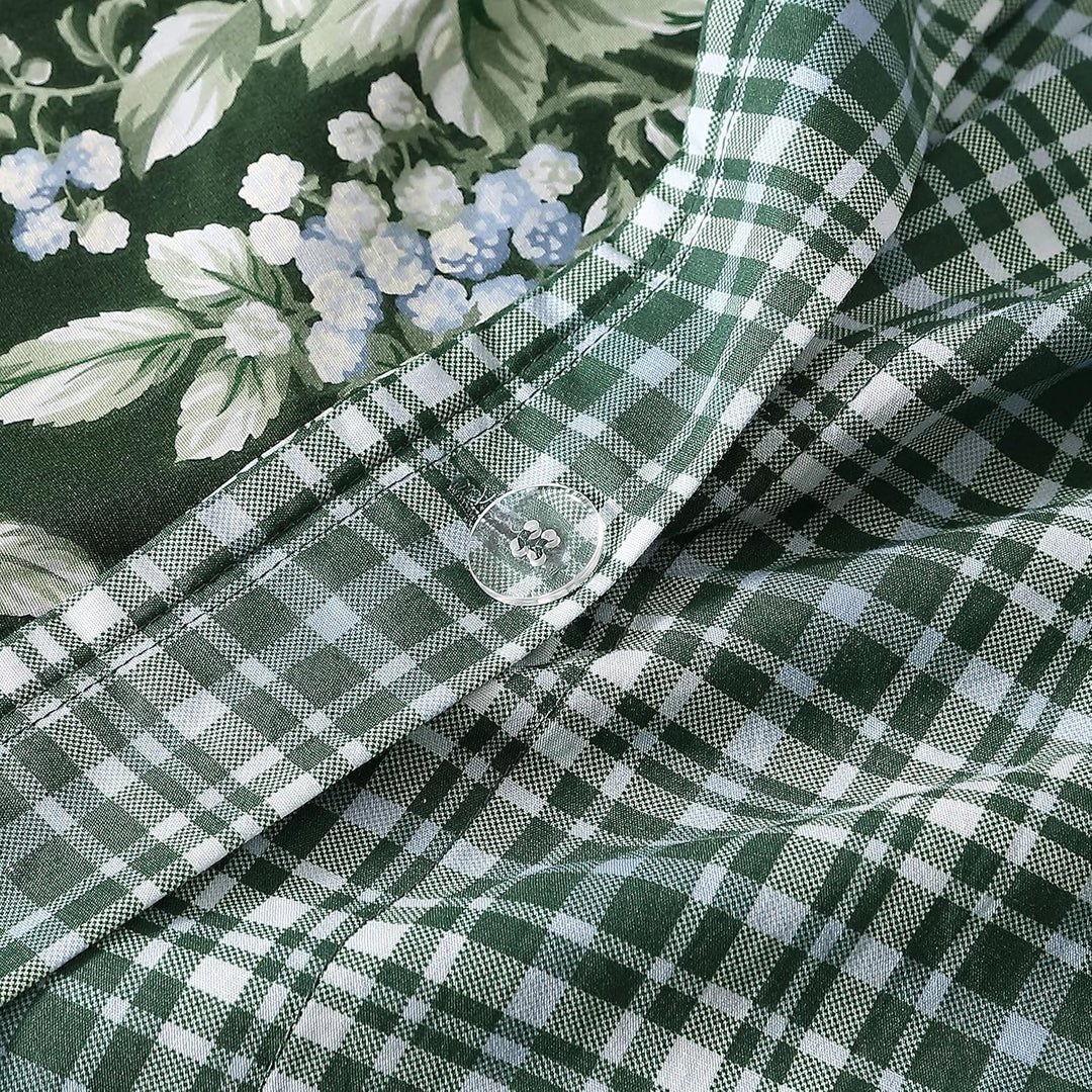 Laura Ashley - Queensize-Bettbezug-Set, wendbares Baumwoll-Bettwäsche-Set, inklusive passendem Kisse