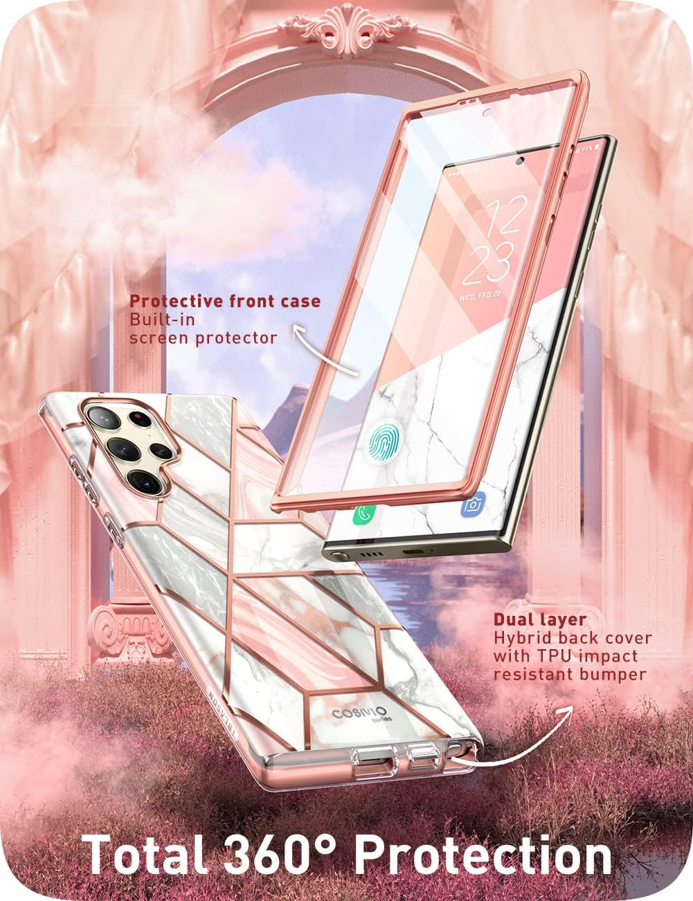 i-Blason Glitzer Hülle für Samsung Galaxy S23 Ultra 5G Handyhülle Bumper Case 360 Grad Schutzhülle G