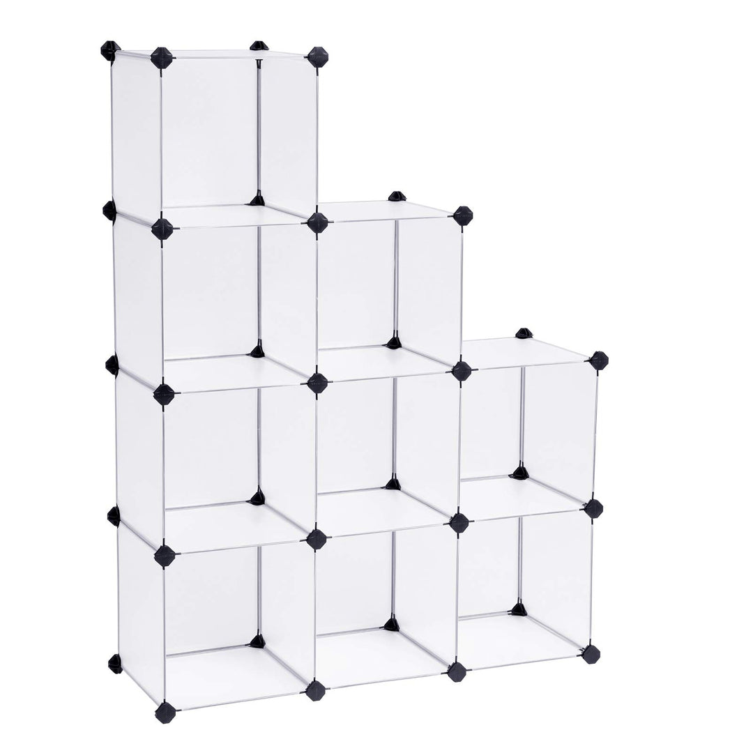 SONGMICS Kunststoffschrank, Kleiderschrank, Badezimmerregal, Schuhregal, Weiss, 93 x 31 x 123 cm, LP