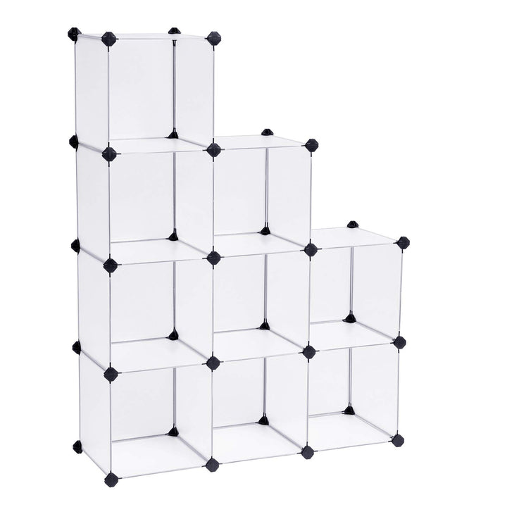 SONGMICS Kunststoffschrank, Kleiderschrank, Badezimmerregal, Schuhregal, Weiss, 93 x 31 x 123 cm, LP