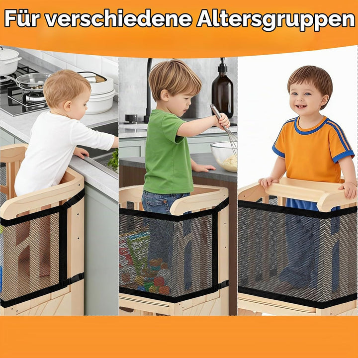 Sicherheitsnetz für Kleinkinderturm, 110x45cm Doppelschichtiges Schutznetz für Lernturm &amp; Küchenhelf