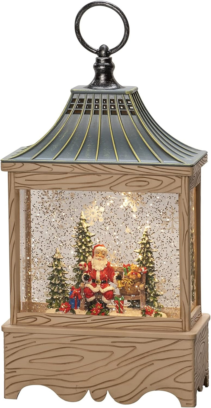 Konstsmide LED Wasserlaterne, Santa und Baum", naturfarben, wassergefüllt, 5h Timer, 1 warm weisse D