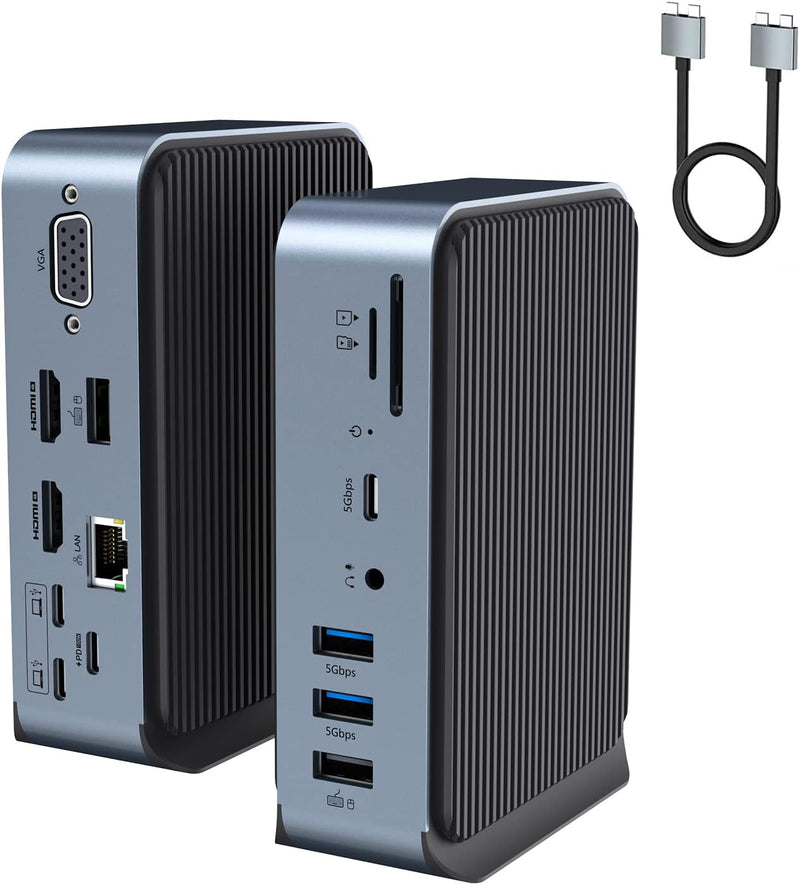 USB C Dockingstation Dual Monitor für MacBook Pro/Air, 15 in 2 USB C Docking Station für MacBook Pro