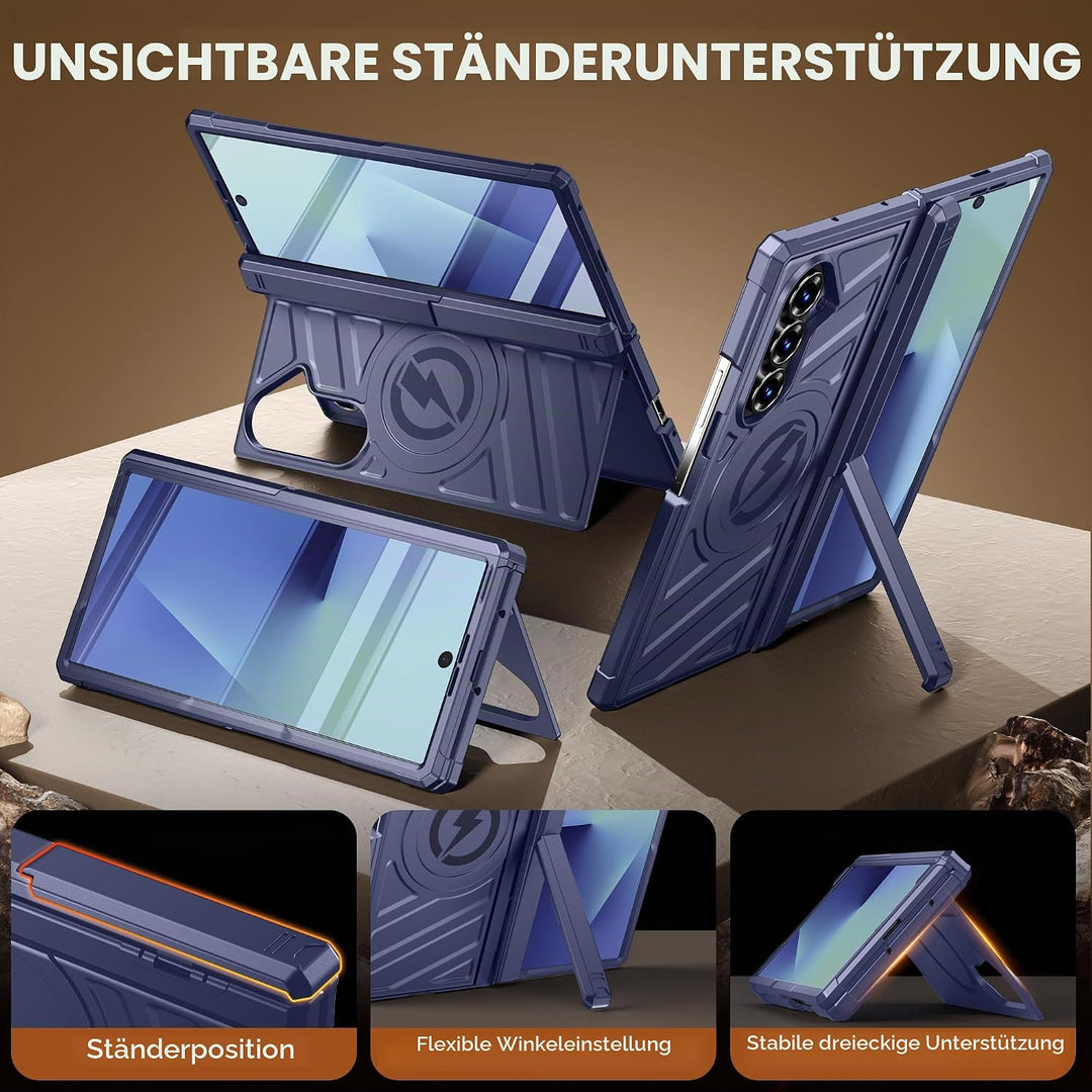spoovcto für Samsung Galaxy Z Fold 7 Hülle: Dualer Ständer Horizontal/Vertikal, Militärstandard Scha