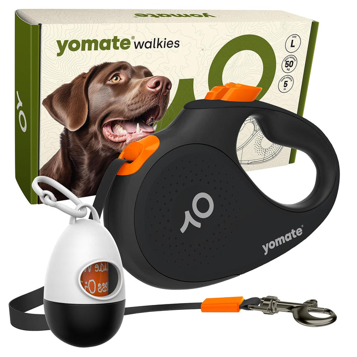 Automatische Hundeleine 5m für Grosse Hunde bis 50kg – Extra Starke Rollleine mit Brems- & Stoppfunk