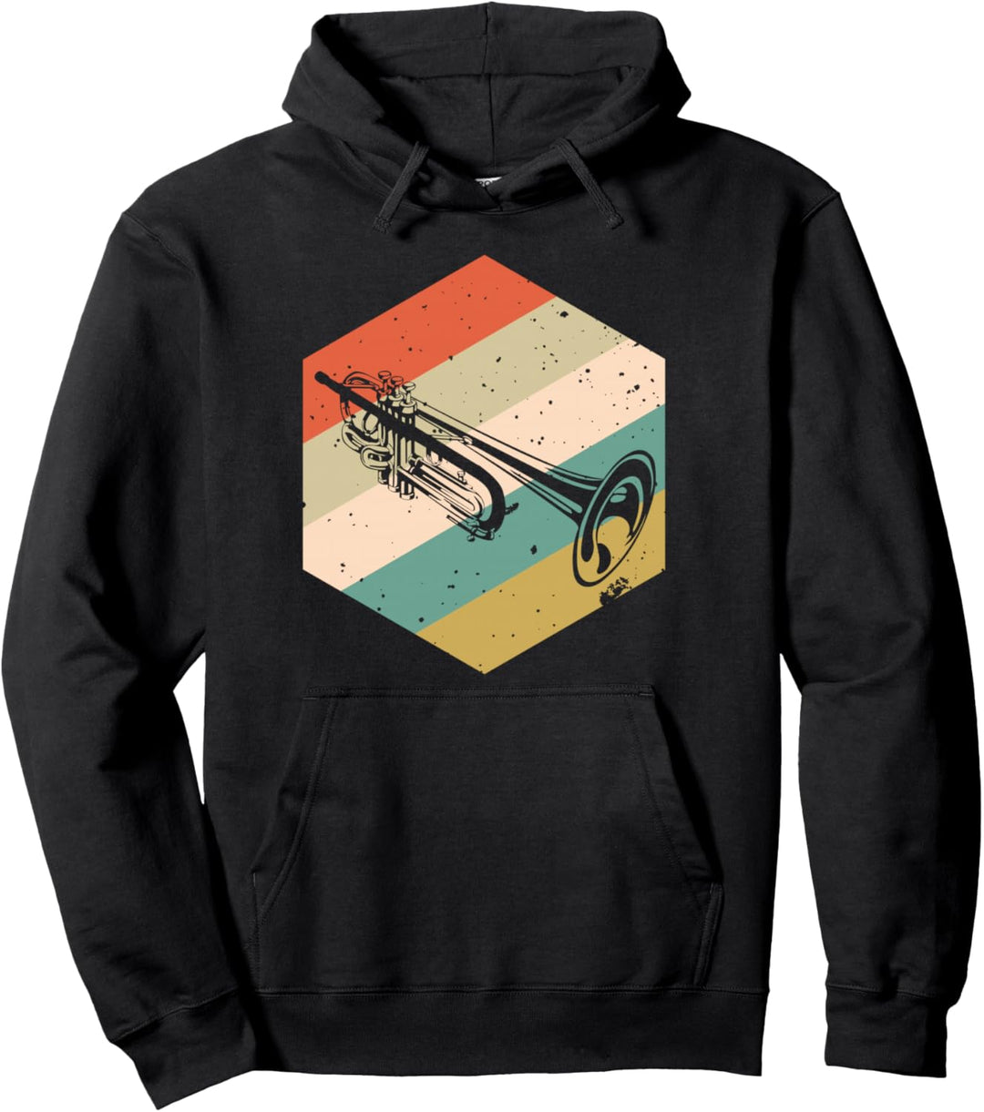 Trompete mit Retro Hintergrund Trompete Pullover Hoodie