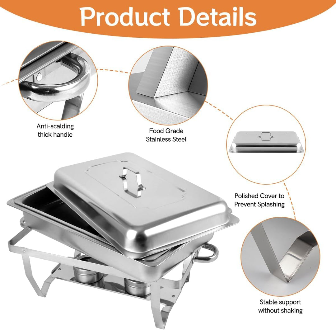 Snowtaros Chafing Dish Set, Wärmebehälter für Speisen, 9L Edelstahl Warmhaltebehälter Essen, Speisen