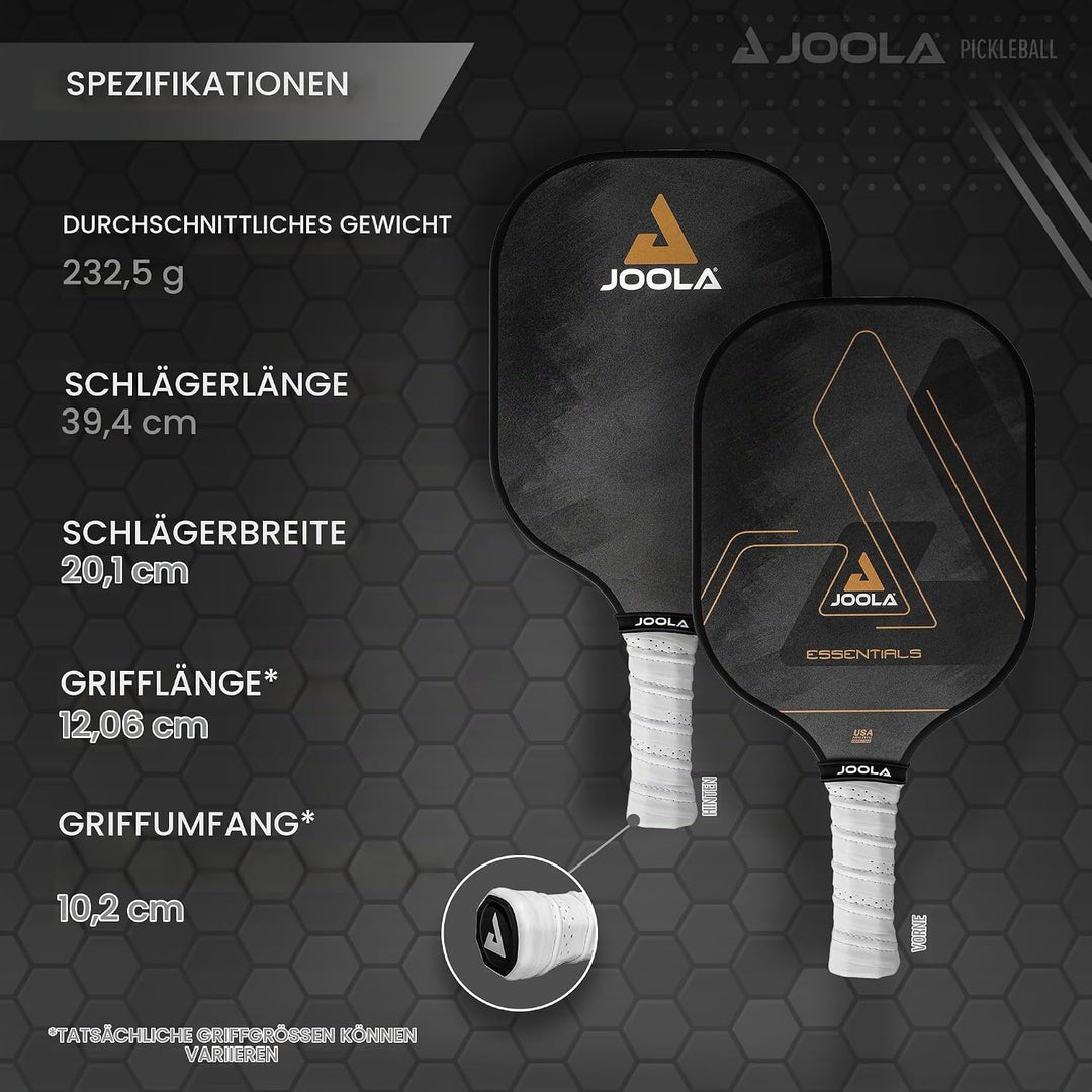 JOOLA Pickleball Essentials Paddle Schläger mit Fiberglas-Oberfläche, Polymer-Kern und USAPA-Zertifi