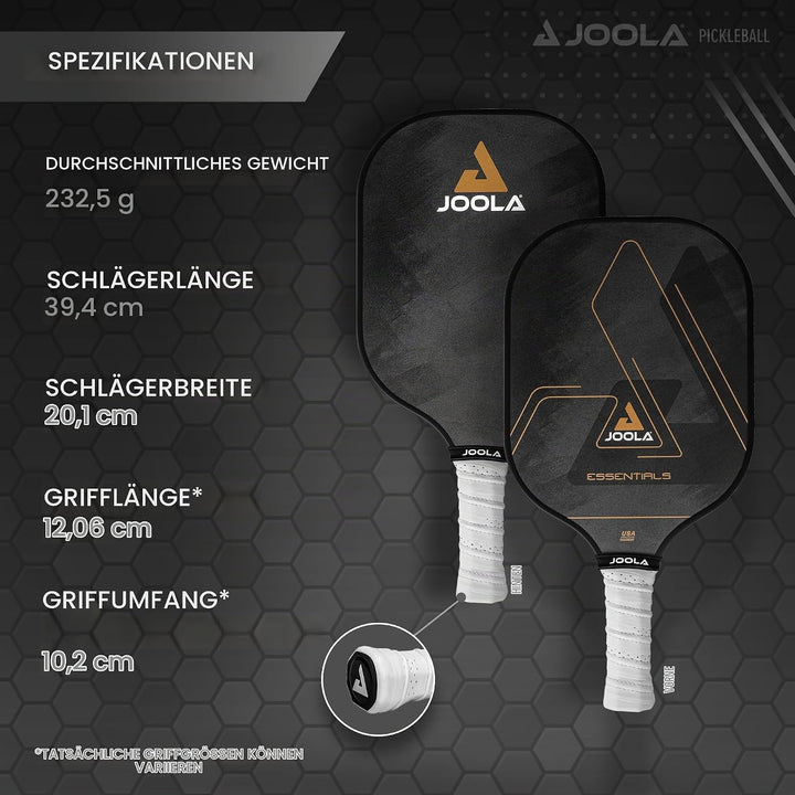 JOOLA Pickleball Essentials Paddle Schläger mit Fiberglas-Oberfläche, Polymer-Kern und USAPA-Zertifi