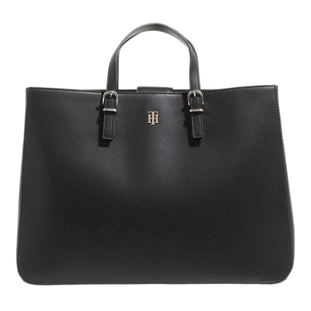 Tommy Hilfiger Damen Handtasche TH Timeless Work Bag aus Kunstleder Schwarz, Schwarz