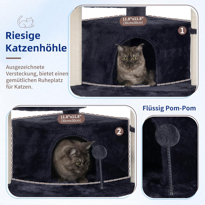Gitelsnour Eck-Kratzbaum, Katzenbaum für Innenbereich, Mehrstöckiges katzenkratzbaum mit Sisal Kratz