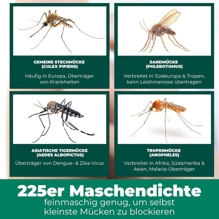 Silberkraft Premium Moskitonetz mit Haken inklusive Dübel, XXL für Doppelbett, Betthimmel mit Reissv