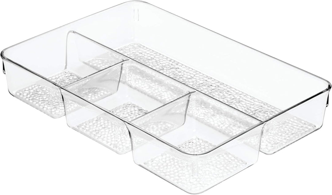 iDesign Kosmetik Organizer, Sortierkasten mit Struktur für Make-up aus Kunststoff mit 4 Fächern, zur