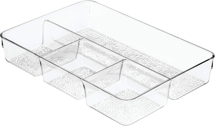 iDesign Kosmetik Organizer, Sortierkasten mit Struktur für Make-up aus Kunststoff mit 4 Fächern, zur