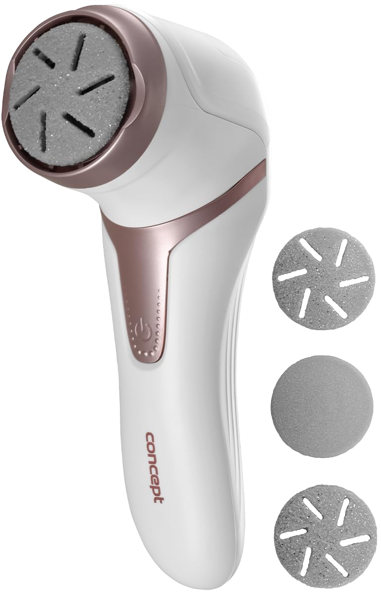 Concept elektrische Fersenfeile, 3 Aufsätze, wiederaufladbar, weiss, PN3000