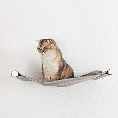 LucyBalu® Katzenhängematte mit natürlichem Filz | Hängematte für Katzen als Katzenbett an der Wand I