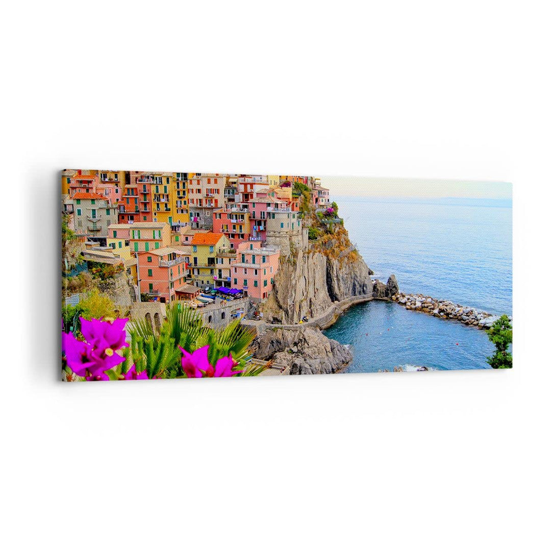 Wandbilder Dekoration Wohnzimmer Italien küste felsen landschaft Panorama Bilder auf Leinwand 120x50