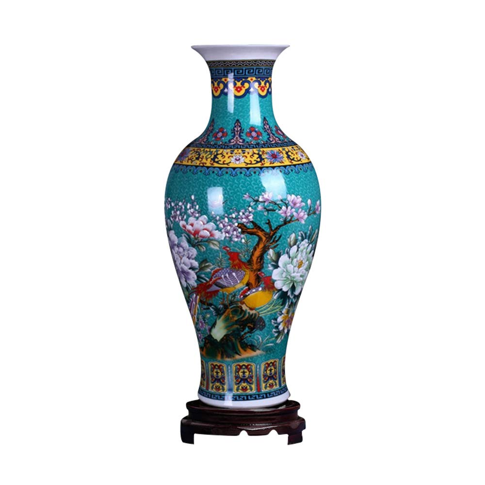 ufengke Jingdezhen Grosse Fishtail Keramik Bodenvase,Blumenvase,Handgefertigte Dekorative Vase für H