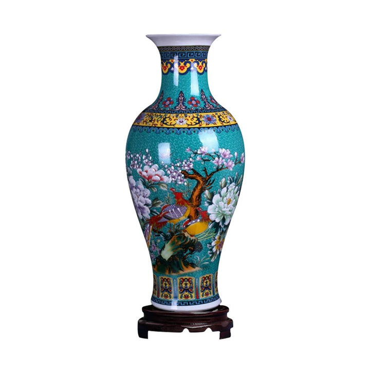 ufengke Jingdezhen Grosse Fishtail Keramik Bodenvase,Blumenvase,Handgefertigte Dekorative Vase für H