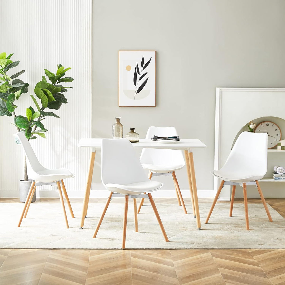Esszimmerstuhl 4er Set Polsterstuhl Küchenstühle mit Massivholz Sitzfläche Rückenlehne für Esszimmer