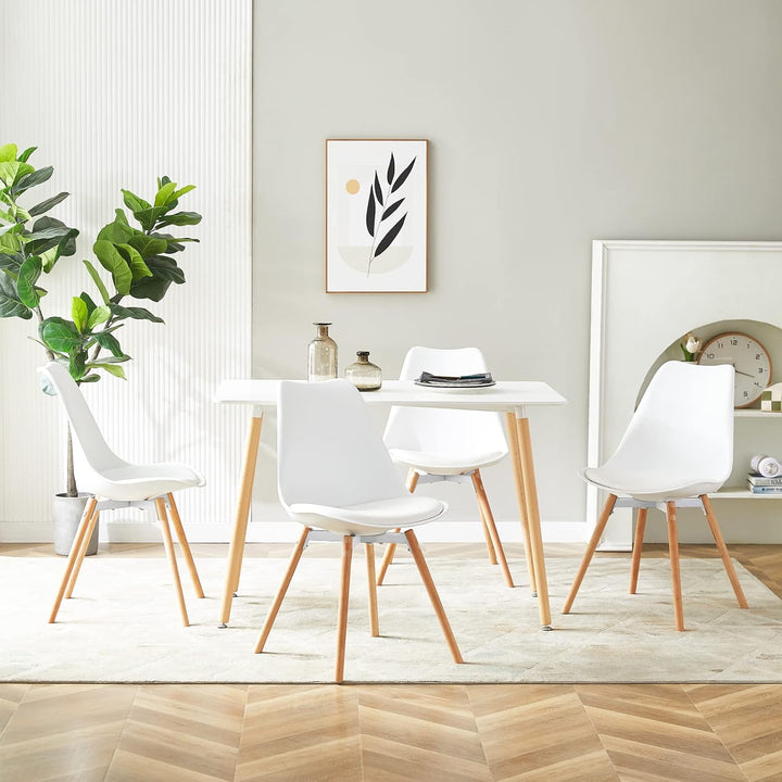 Esszimmerstuhl 4er Set Polsterstuhl Küchenstühle mit Massivholz Sitzfläche Rückenlehne für Esszimmer