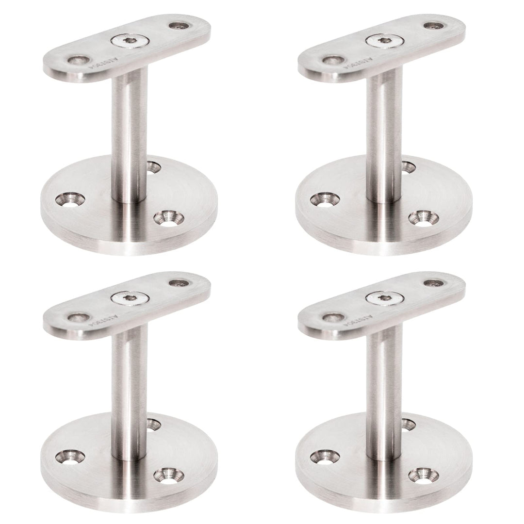 PRIOstahl Handlaufhalter Handlaufträger Wandhalter Handlaufstütze - 4 x Handlauf Flach an die Wand z