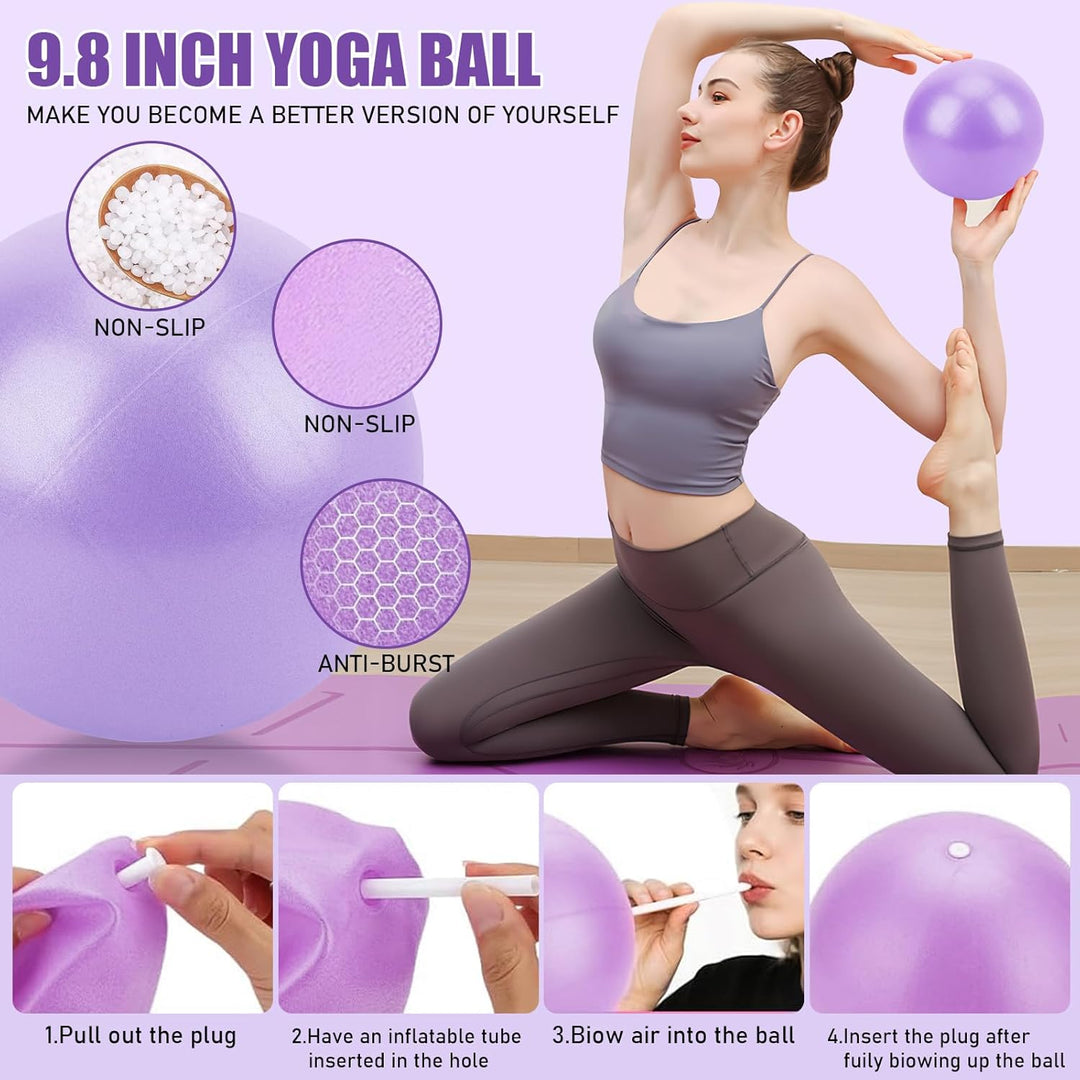 Pilates Ring Set - Pilates Essential Kit mit 12,6''/32 cm Magic Circle, Pilates Ball, Pilates Bänder