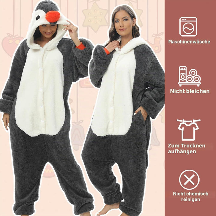 LATH.PIN Pyjamas Jumpsuit Panda Unisex Erwachsene Tier Onesie Cosplay Halloween Karneval Kostüme Dam
