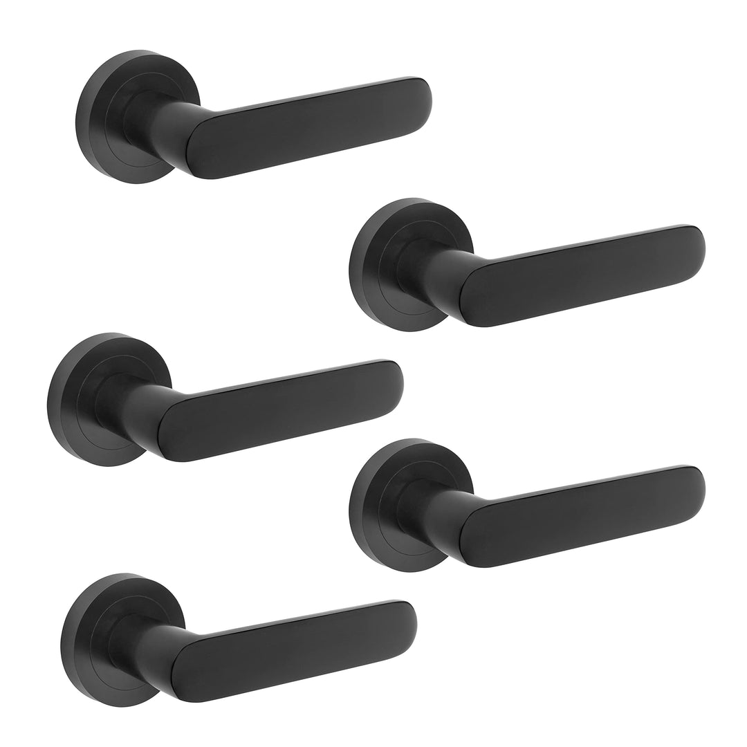 Emuca - Türgriffe für Innenttüren, 5 Türgriff-Set mit Rosetten für Zimmertüren D.50 mm, Aluminium, S