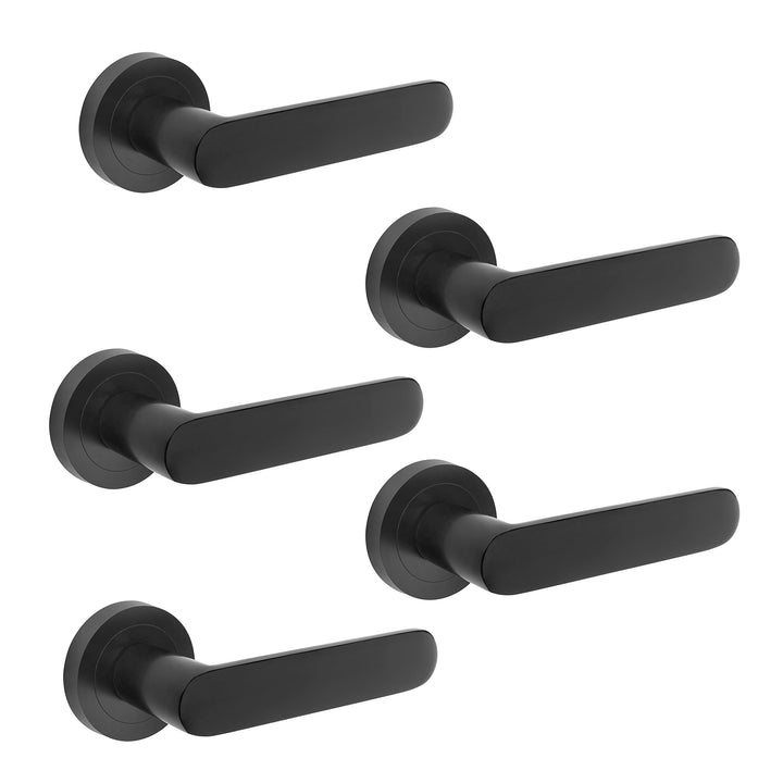 Emuca - Türgriffe für Innenttüren, 5 Türgriff-Set mit Rosetten für Zimmertüren D.50 mm, Aluminium, S