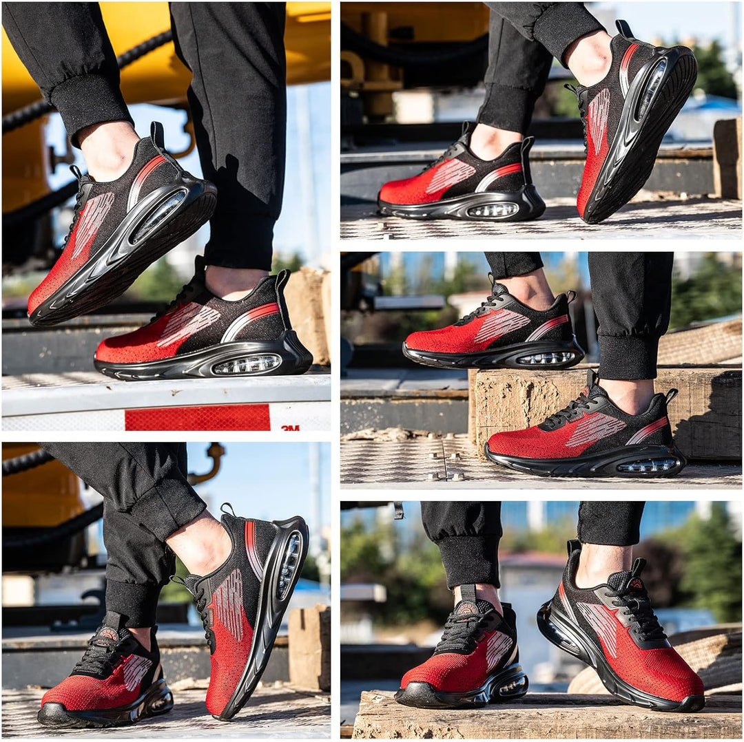 tqgold Sicherheitsschuhe Herren Damen Leicht Arbeitsschuhe Sportlich Schutzschuhe Stahlkappenschuhe