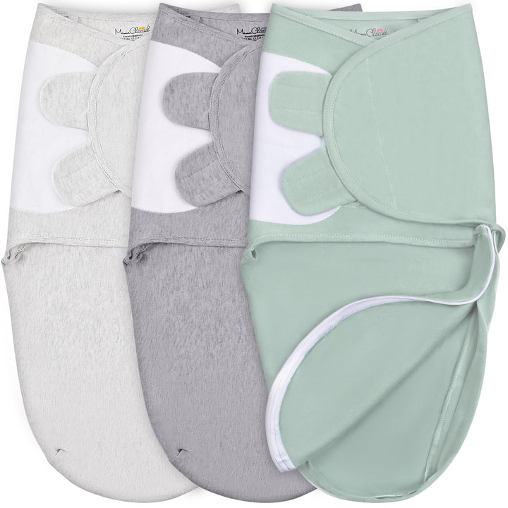 Mama Cheetah Baby Swaddle Blanket mit Zipper - 3er Pack für Neugeborene (0-3 Monate), Bio-Baumwolle,