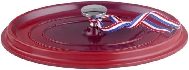 Kamberg – 0008191 – Schmortopf 30 cm Durchmesser, oval, rot geflammt – Aluminiumguss – Beschichtung