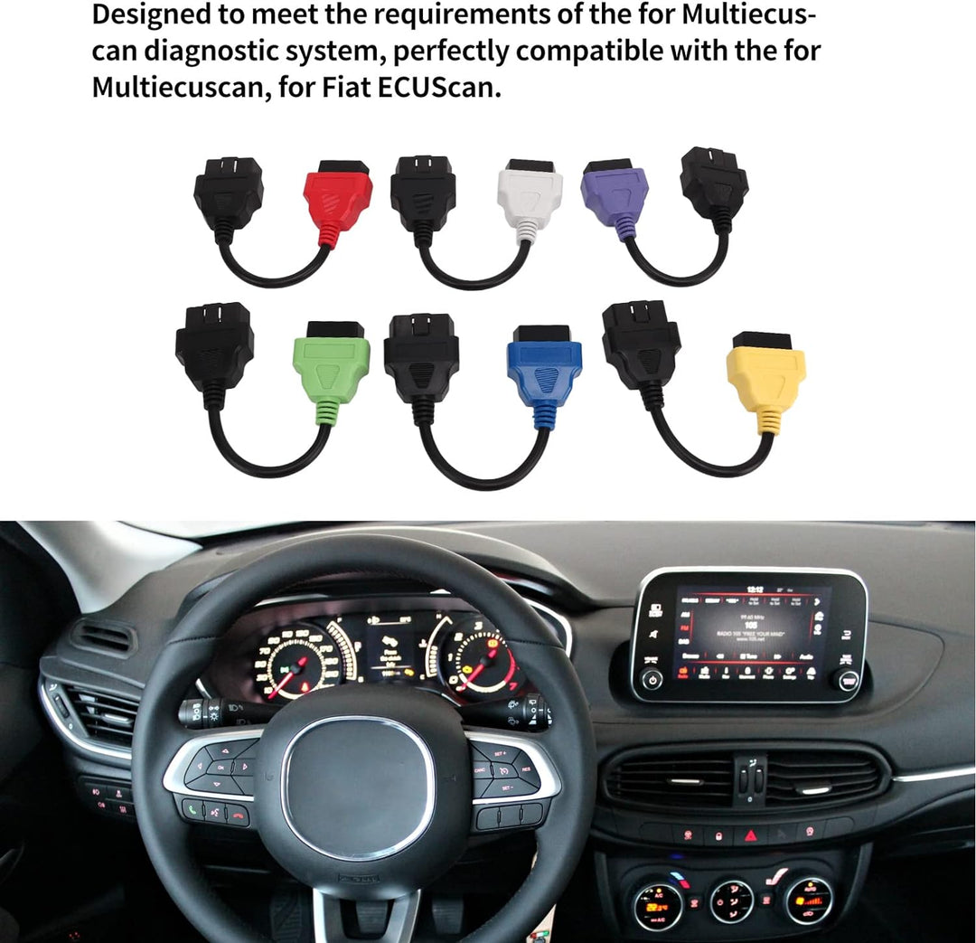 OBD2 Diagnosekabel, 6 Stück für Multi-ECU-Scan-Adapterkabel, OBD2-Diagnose-ECU-Scan-Tool-Kabel, Ersa