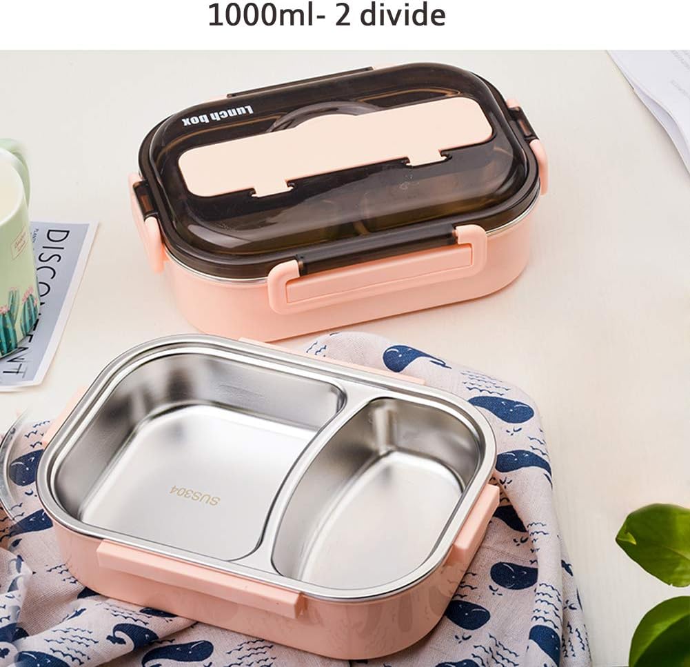 Brotdose aus Edelstahl,Lunchbox mit 2/3/4/5 Fächern,mit Stäbchen und Löffel,Bento Box zum Wandern/Re