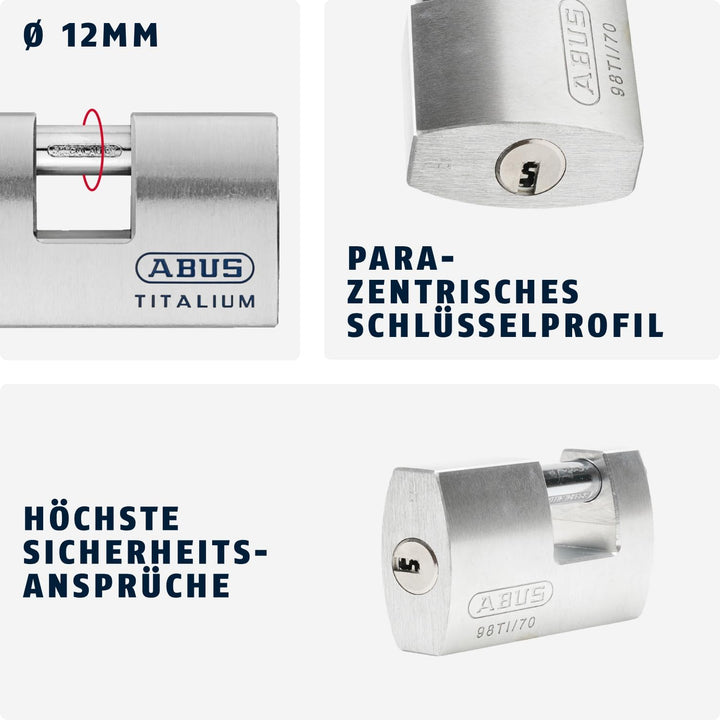ABUS Titalium-Vorhangschloss 98TI/70, 70746, 98TI/70