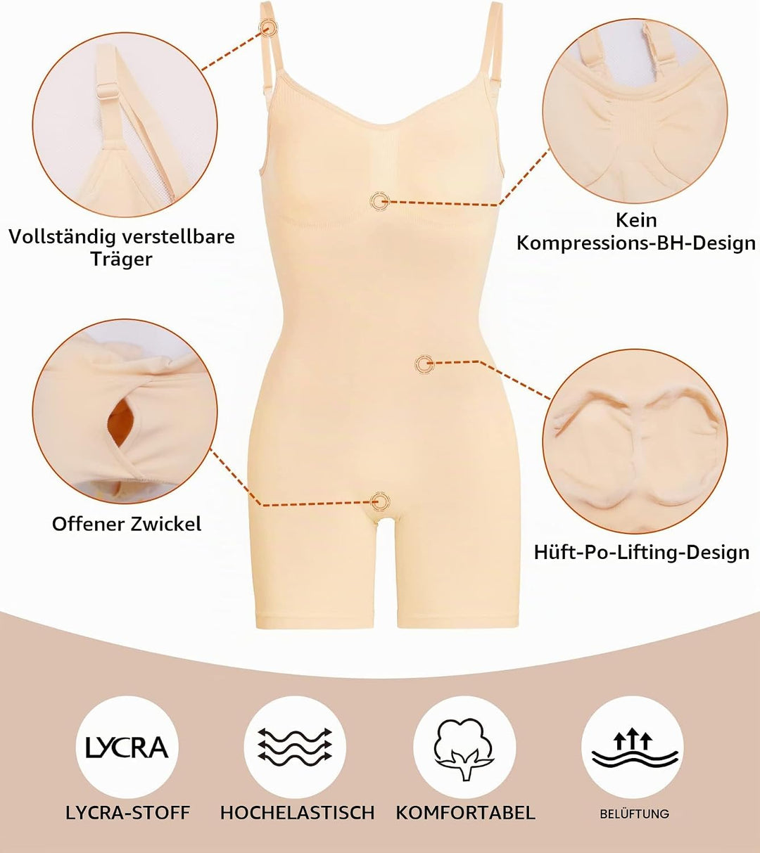 SHAPERX Shapewear Damen Figurformender Body Shaper Bauchweg Formende Bodys Abnehmen Shaping Bodysuit