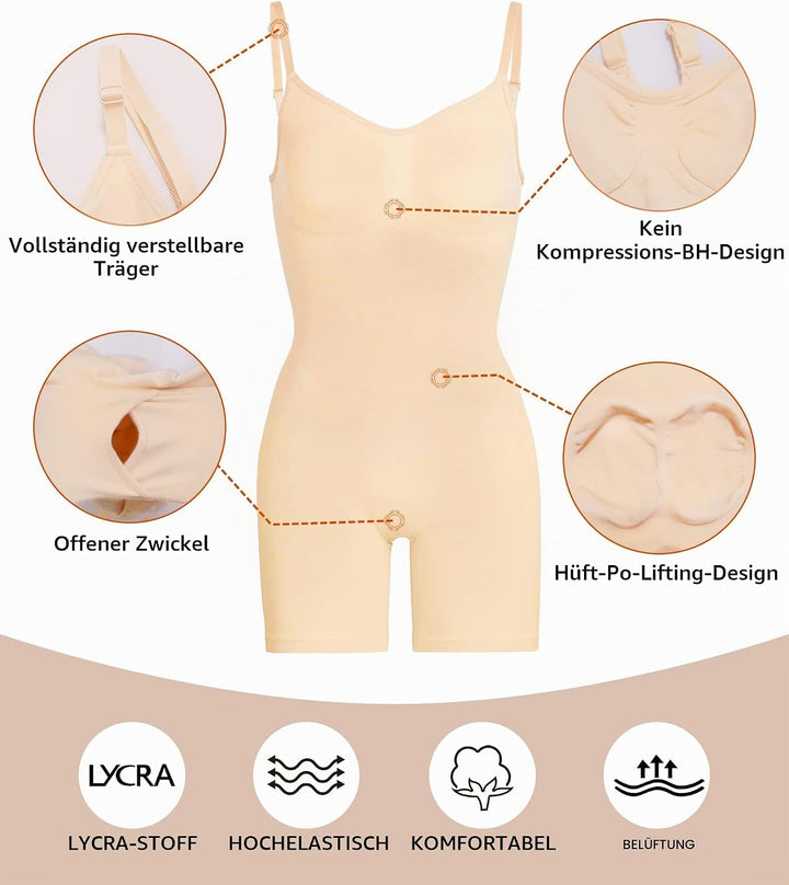 SHAPERX Shapewear Damen Figurformender Body Shaper Bauchweg Formende Bodys Abnehmen Shaping Bodysuit