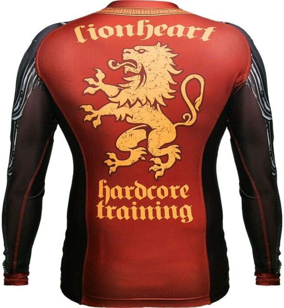 Hardcore Training Lionheart Rash Guard Men's Kompressionshemd Herren Lange Ärmel Grappling Jiu Jitsu