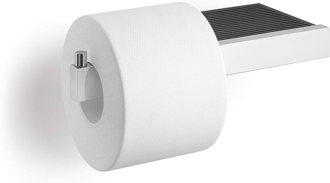 Zack Linea Toilettenpapierhalter mit Ablage, One Size, Silber