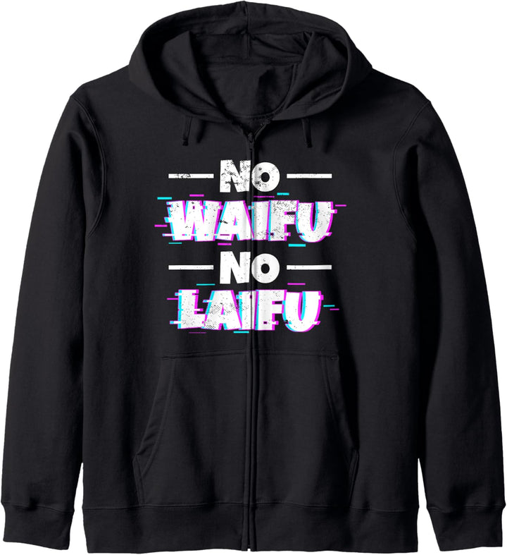 Vaporwave Aesthetic Anime Meme I No Waifu No Laifu Kapuzenjacke