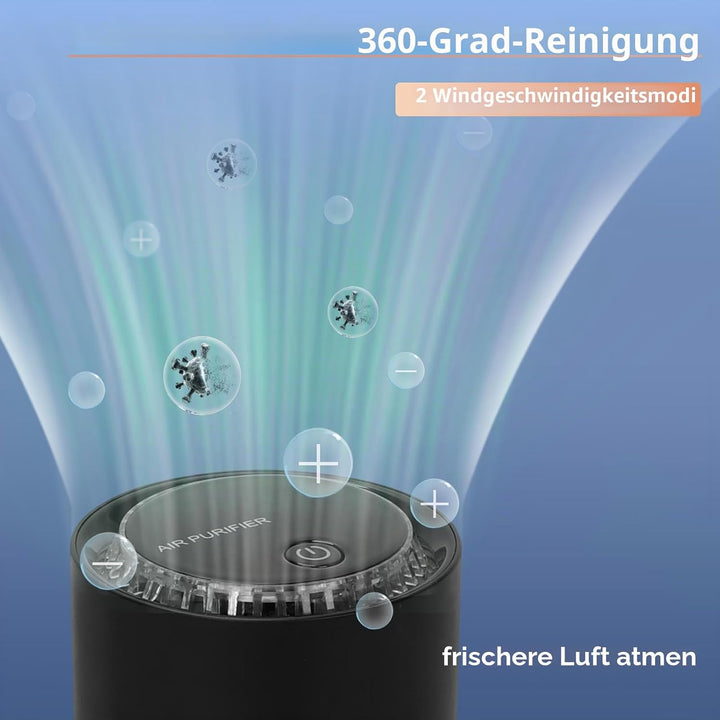 FYY Kleine HEPA Luftreiniger-USB Powered Auto Luftreiniger, Geruchsfrischer mit Farblicht, Reiserauc