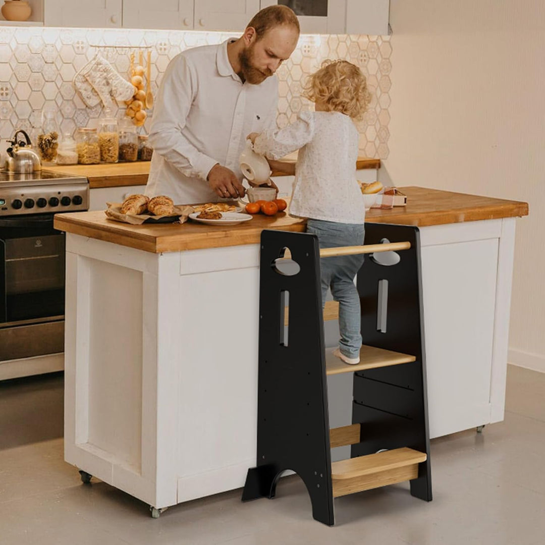 COSYLAND Lernturm ab 1 Jahr - Höhenverstellbarer Learning Tower für Kinder (3-stufig) - Montessori L