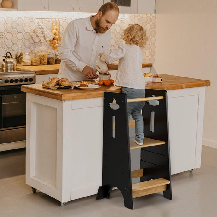 COSYLAND Lernturm ab 1 Jahr - Höhenverstellbarer Learning Tower für Kinder (3-stufig) - Montessori L