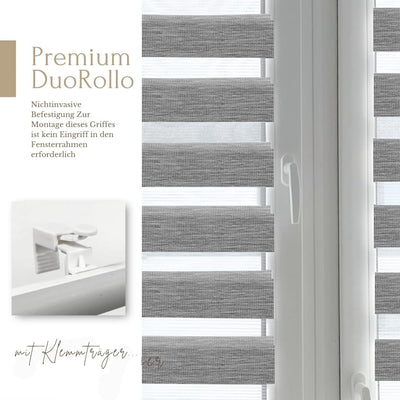 Home-Vision® DuoRollo Klemmfix, Doppelrollo ohne Bohren mit Klämmträgern, Rollos für Fenster und Tür