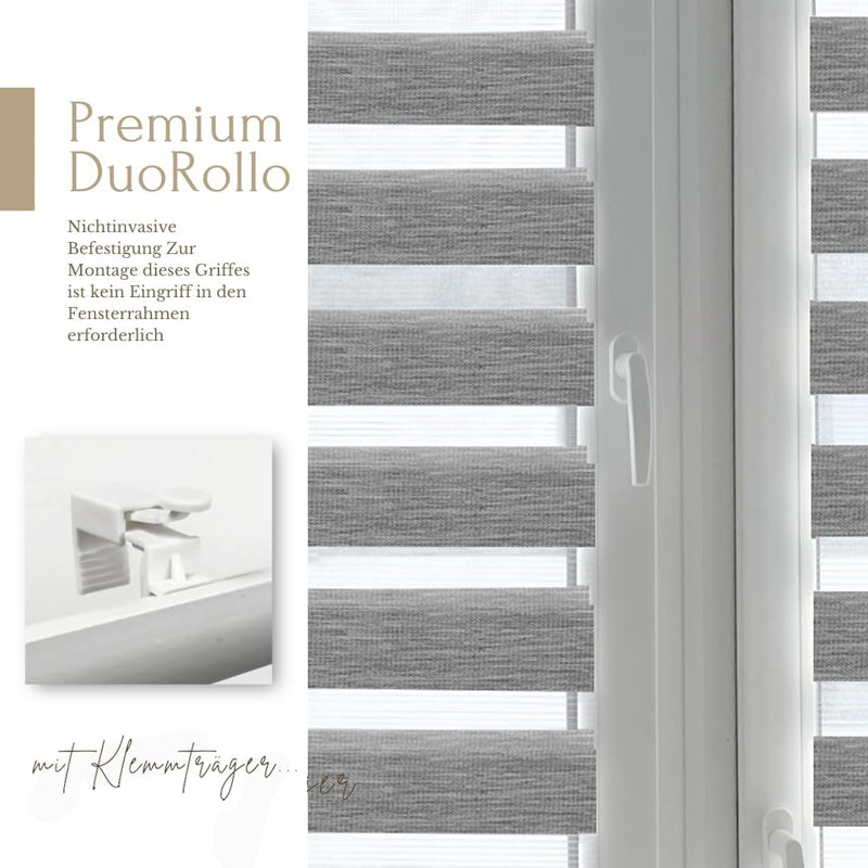 Home-Vision® DuoRollo Klemmfix, Doppelrollo ohne Bohren mit Klämmträgern, Rollos für Fenster und Tür